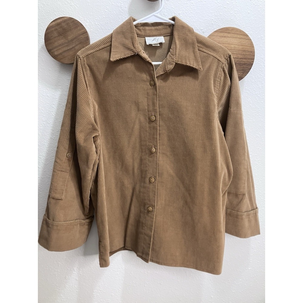 VTG MJ Concepts In Sportswear Corduroy Brown 3/4 Sleeve Jacket Ranch 90s Medium